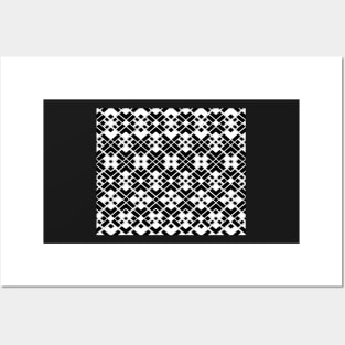 Abstract geometric pattern - black and white. Posters and Art